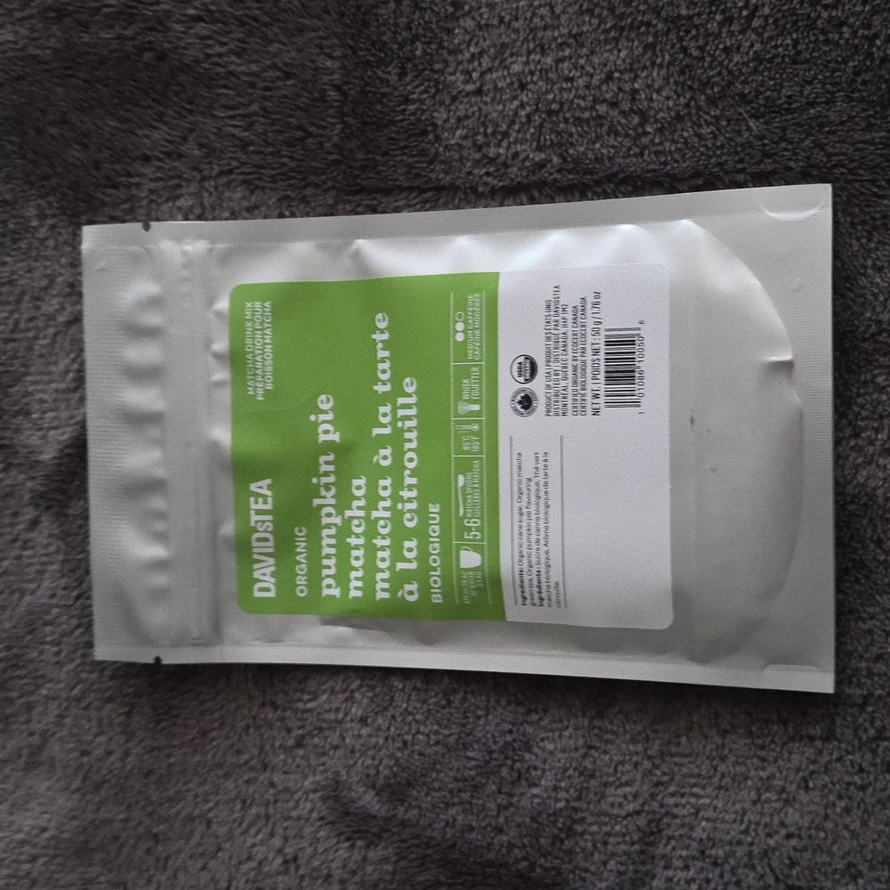 2/$25 Sealed! Davidstea PUMPKIN PIE MATCHA Drink Mix 50g *Retired* Davids Tea
